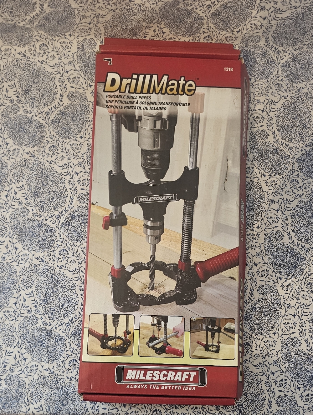 DrillMate Portable Drill Press by Milescraft - Red/Black